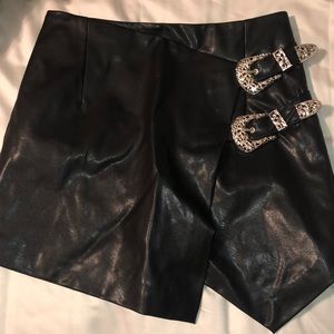 Leather Skirt with western buckles